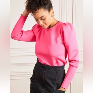 STELLA & DOT Pink Puffy Long Sleeve Neoprene Top M
